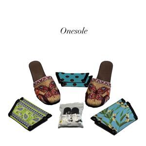 Onesole Butterfly Dot Dragonfly Interchangeable Snap Covers Wedge Sandals Size 8